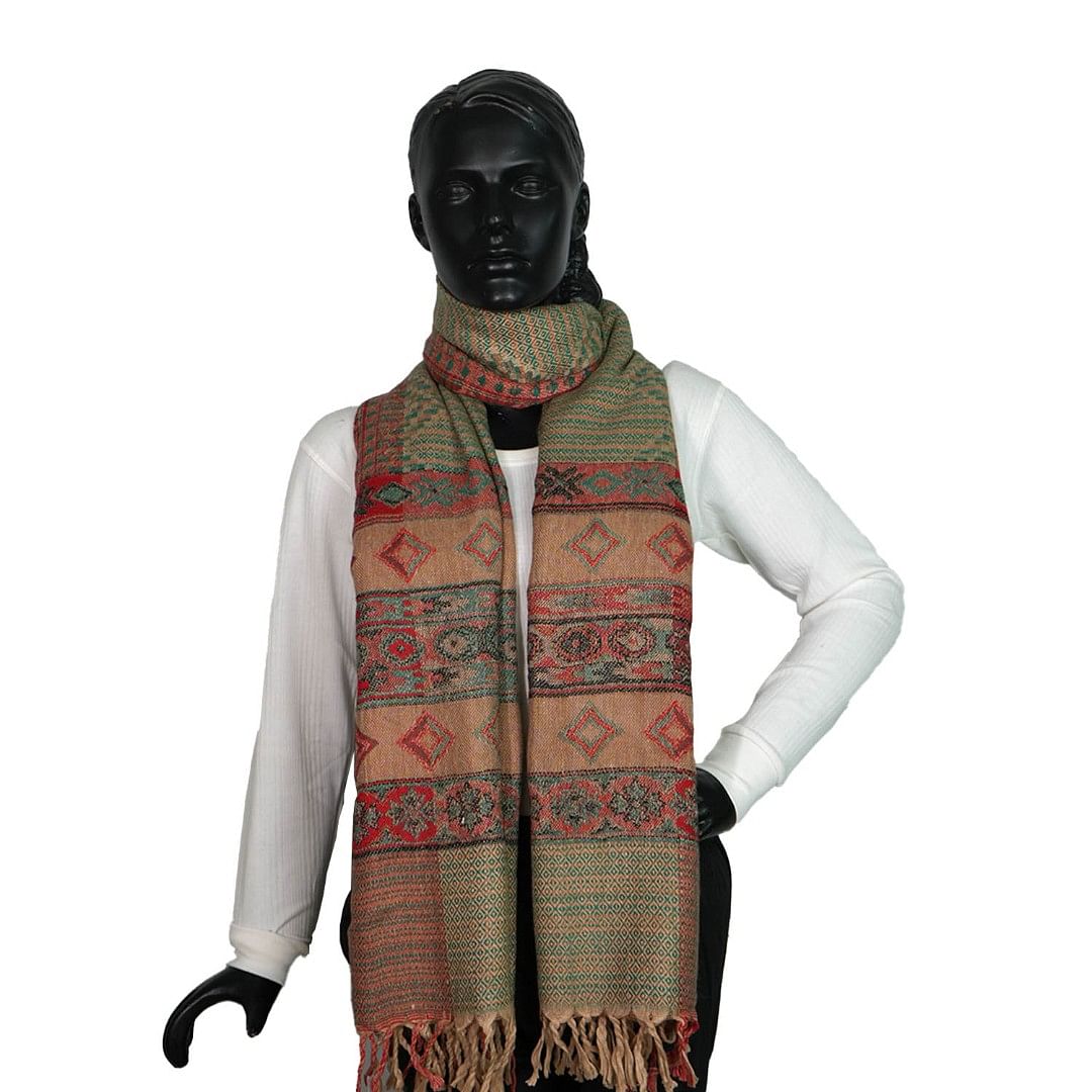 Authenzaa Women Shawl-0040 Green  