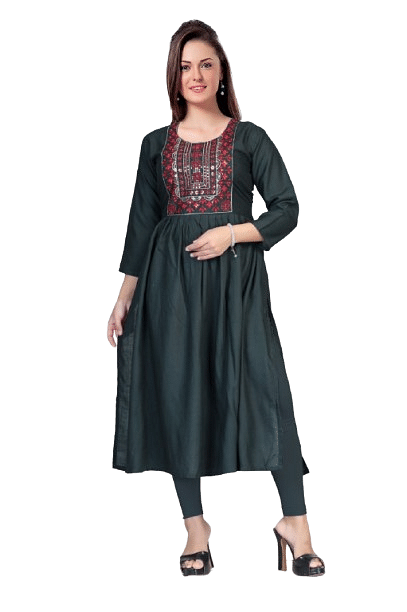 Authenzaa Women Kurti SMCKT029  Dark Grey