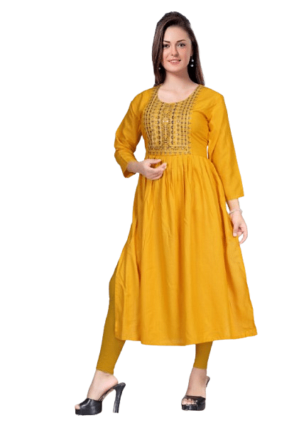 Authenzaa Women Kurti SMCKT031  MUSTURD 