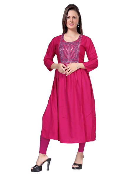 Authenzaa Women Kurti SMCKT032  Dark Pink