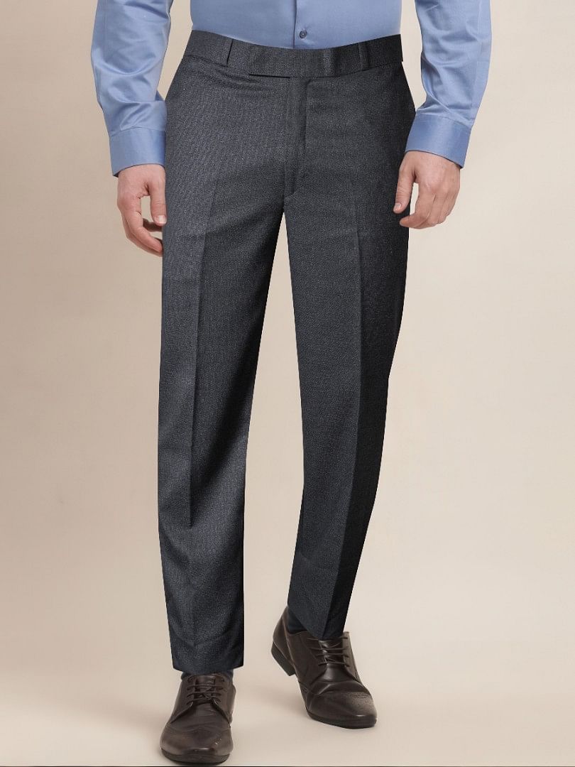 Authenzaa Men Flexi Formal Trouser 4SFF006 Dark Grey 