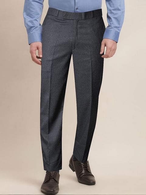 Authenzaa Men Flexi Formal Trouser 4SFF006 Dark Grey 