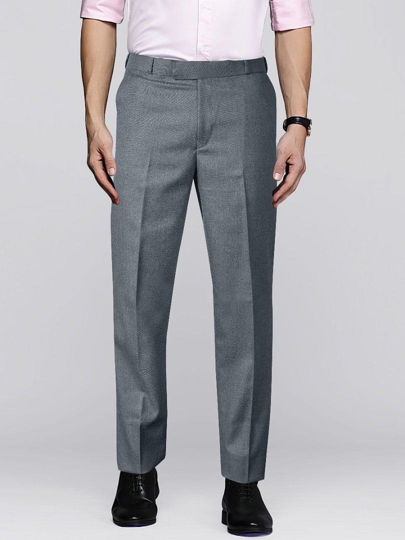 Authenzaa Men Flexi Formal Trouser 4SFF010 Dark Grey 