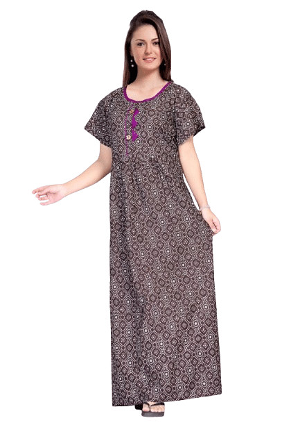 Authenzaa Women Nighty SMWN023 Coffee 