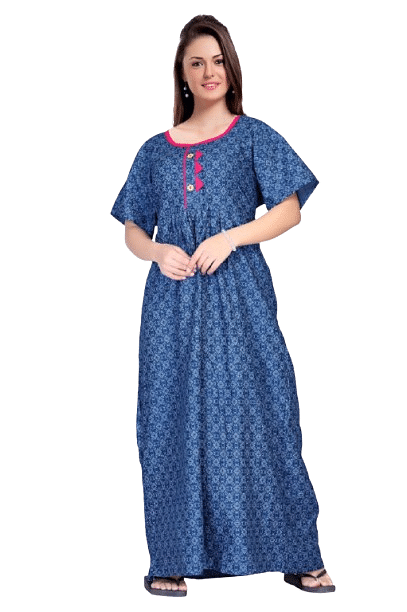 Authenzaa Women Nighty SMWN023 Blue 