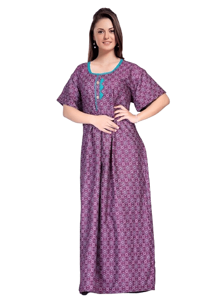 Authenzaa Women Nighty SMWN023 Dark Wine 