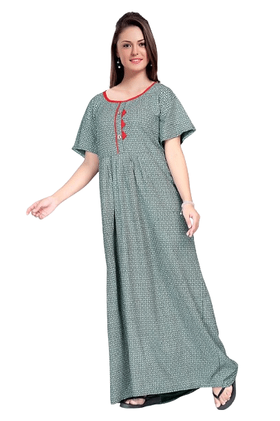 Authenzaa Women Nighty SMWN023 Light Green 