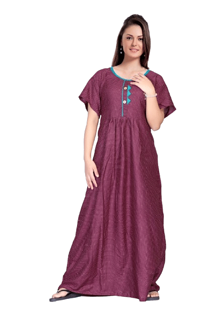 Authenzaa Women Nighty SMWN023 Maroon 