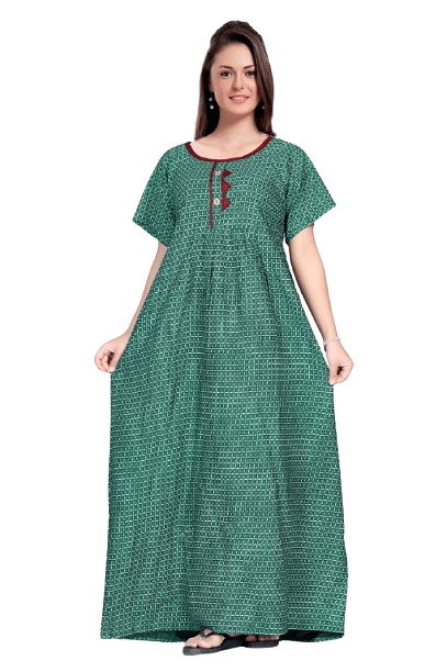 Authenzaa Women Nighty SMWN024 Green 