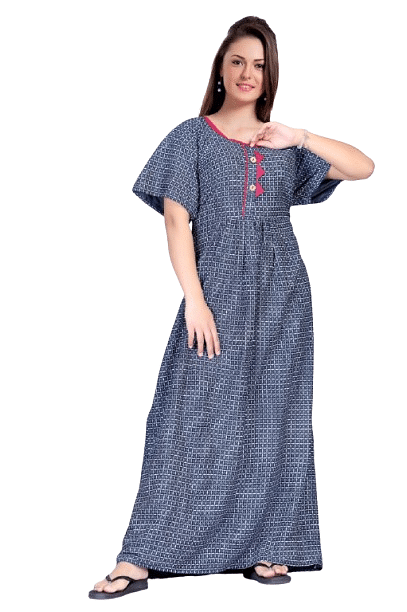 Authenzaa Women Nighty SMWN024 Navy 