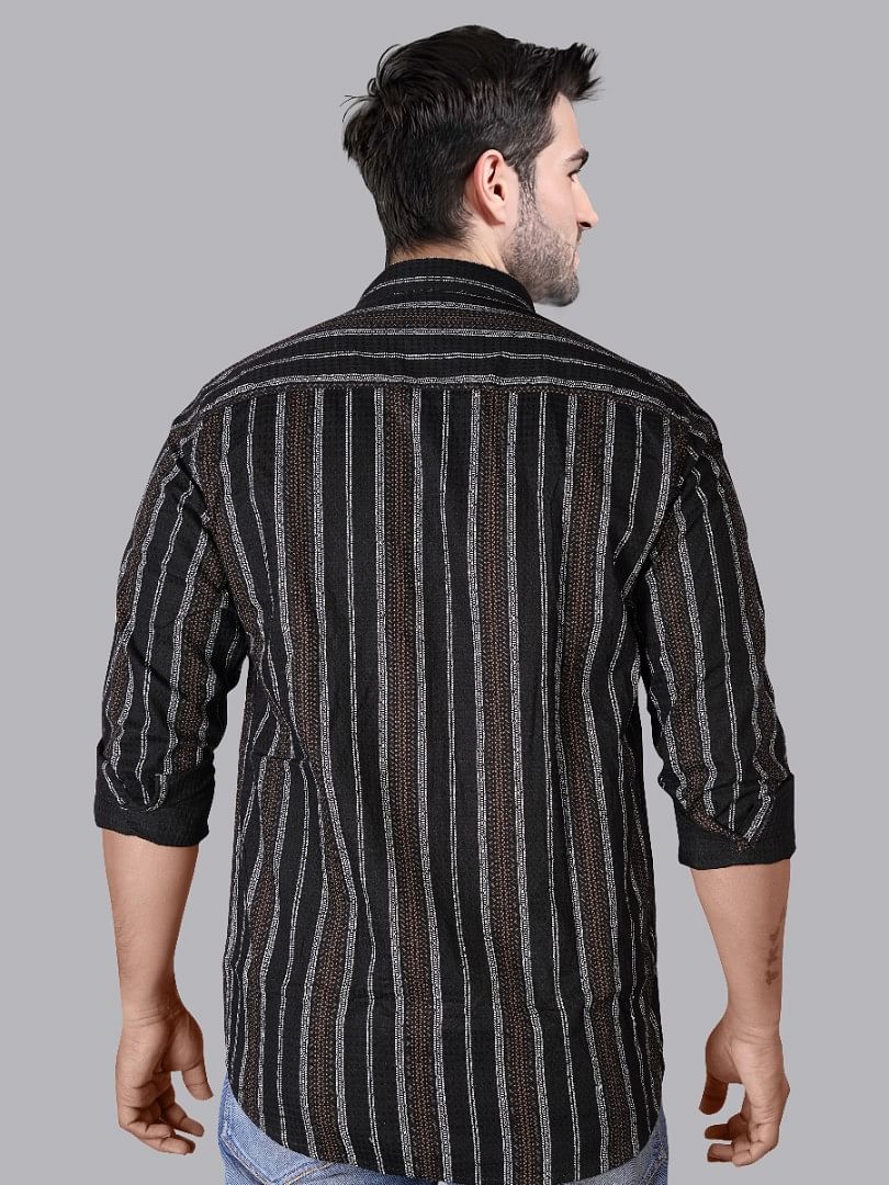 Authenzaa Men Casual Shirt SFCS039 Black 