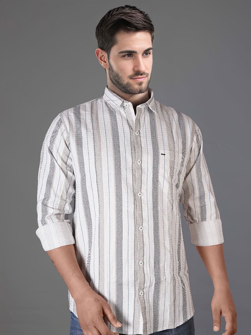 Authenzaa Men Casual Shirt SFCS036 White 