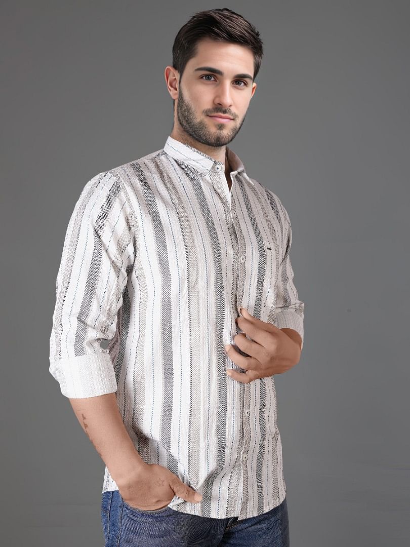 Authenzaa Men Casual Shirt SFCS036 White 