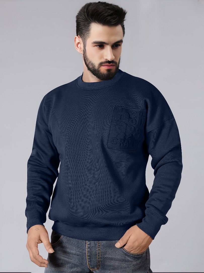 Authenzaa Men Sweatshirt  SHMS009 Navy Blue 