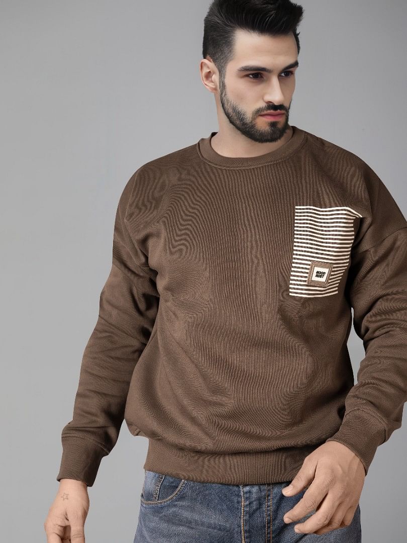 Authenzaa Men Sweatshirt SHMS006 Brown 