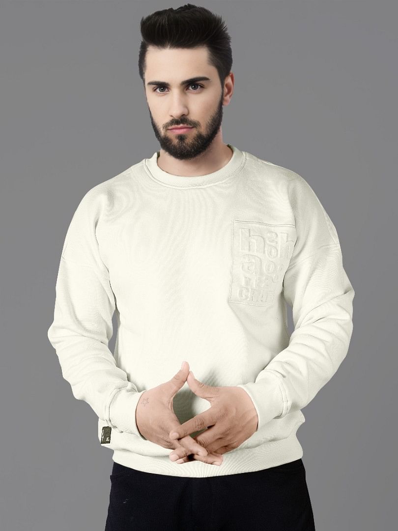 Authenzaa Men Sweatshirt  SHMS008 Cream 