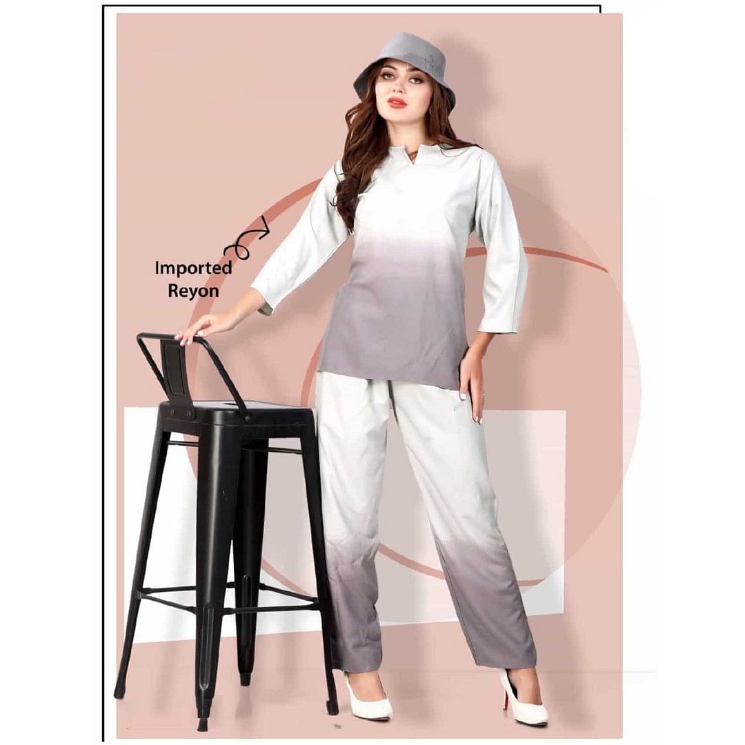 Authenzaa Women 2PC Nighty AC2N027 Grey 