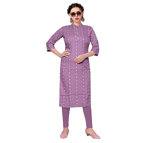 Authenzaa Women Kurti RFKT008 Lavender 