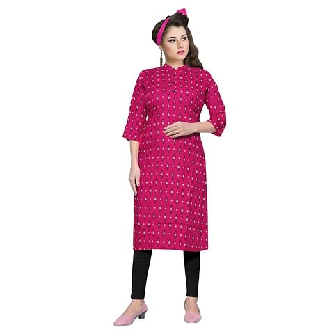 Authenzaa Women Kurti RFKT009 Maroon 