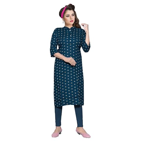 Authenzaa Women Kurti RFKT011 Light Blue 