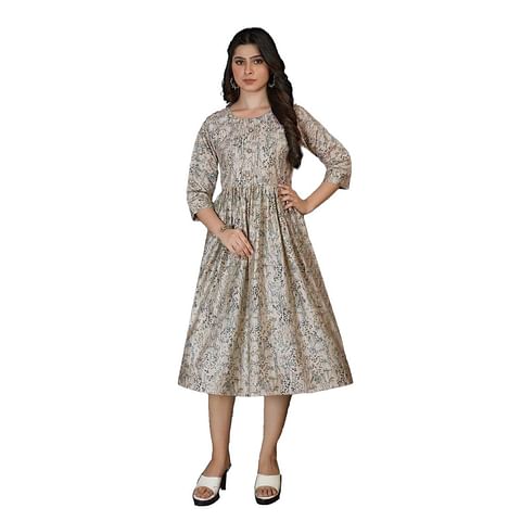 Authenzaa Women Kurti LPKT010 Cream 