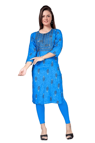 Authenzaa Women Kurti SMCKT046 Blue 