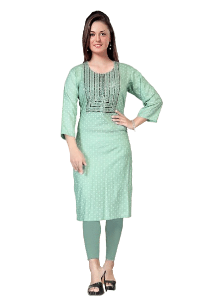 Authenzaa Women Kurti SMCKT048 Light Green 