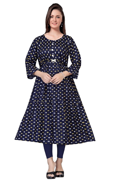 Authenzaa Women Kurti SMCKT051 Navy 
