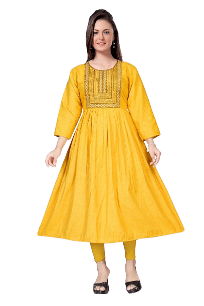 Authenzaa Women Kurti SMCKT054 Yellow 