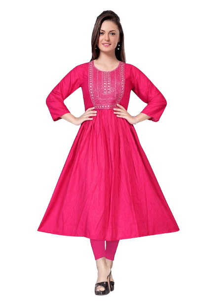 Authenzaa Women Kurti SMCKT055 Dark Pink 