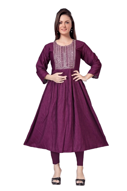 Authenzaa Women Kurti SMCKT056 Wine 
