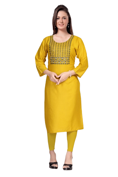 Authenzaa Women Kurti SMCKT033 Yellow 