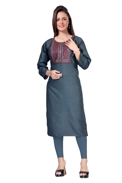 Authenzaa Women Kurti SMCKT035 Dark Grey 