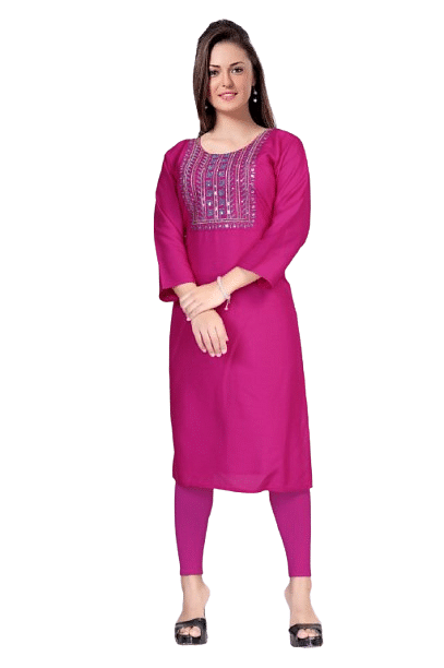 Authenzaa Women Kurti SMCKT036 Dark Pink 