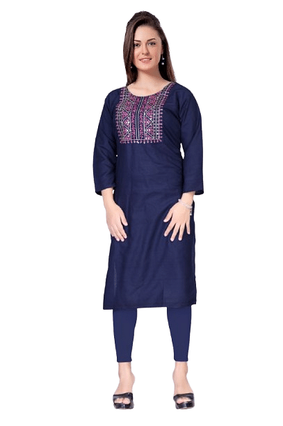 Authenzaa Women Kurti SMCKT038 Navy 