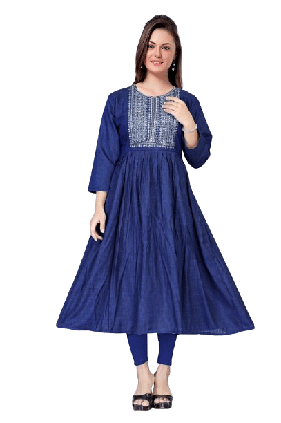 Authenzaa Women Kurti SMCKT058 Navy 