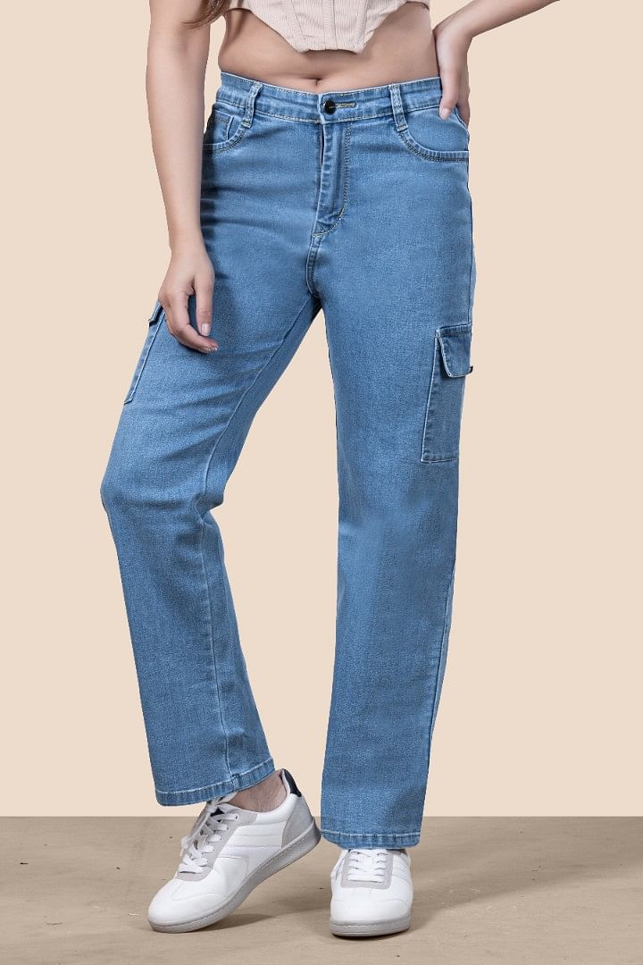 Authenzaa Women Jeans WDJBS008 Ice Blue 