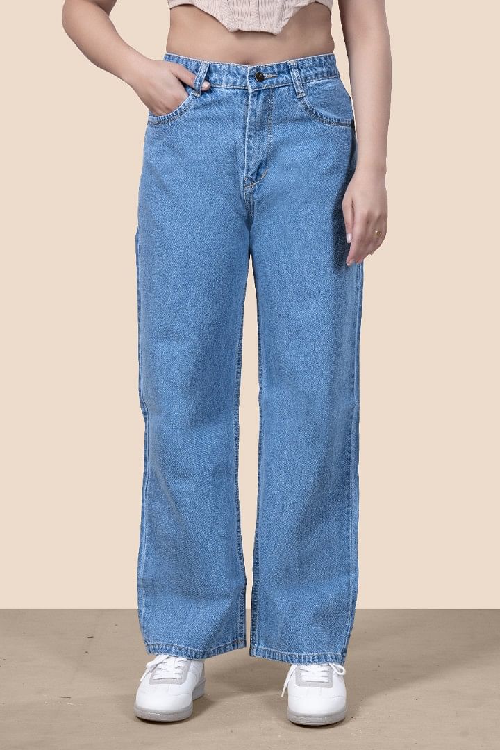 Authenzaa Women Jeans WDJBS005 Ice Blue 