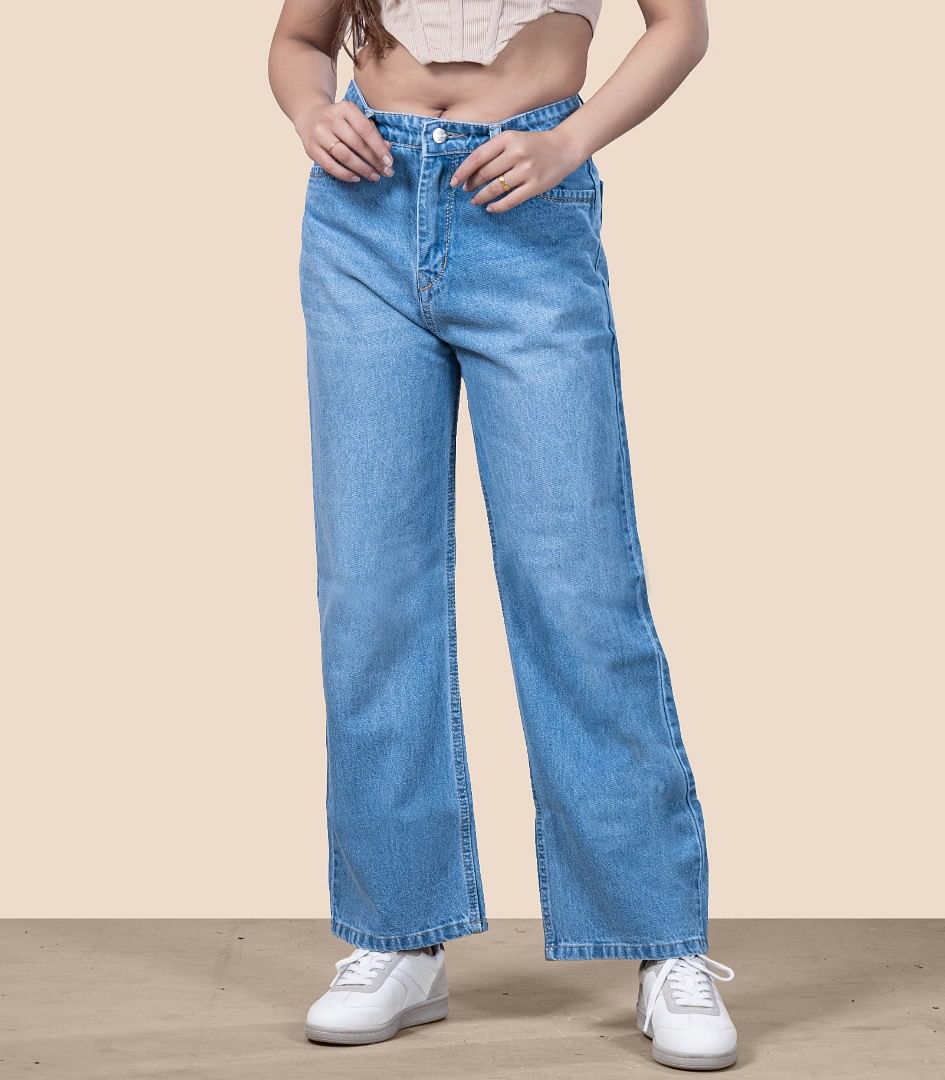 Authenzaa Women Jeans WDJBS006 Ice Blue 