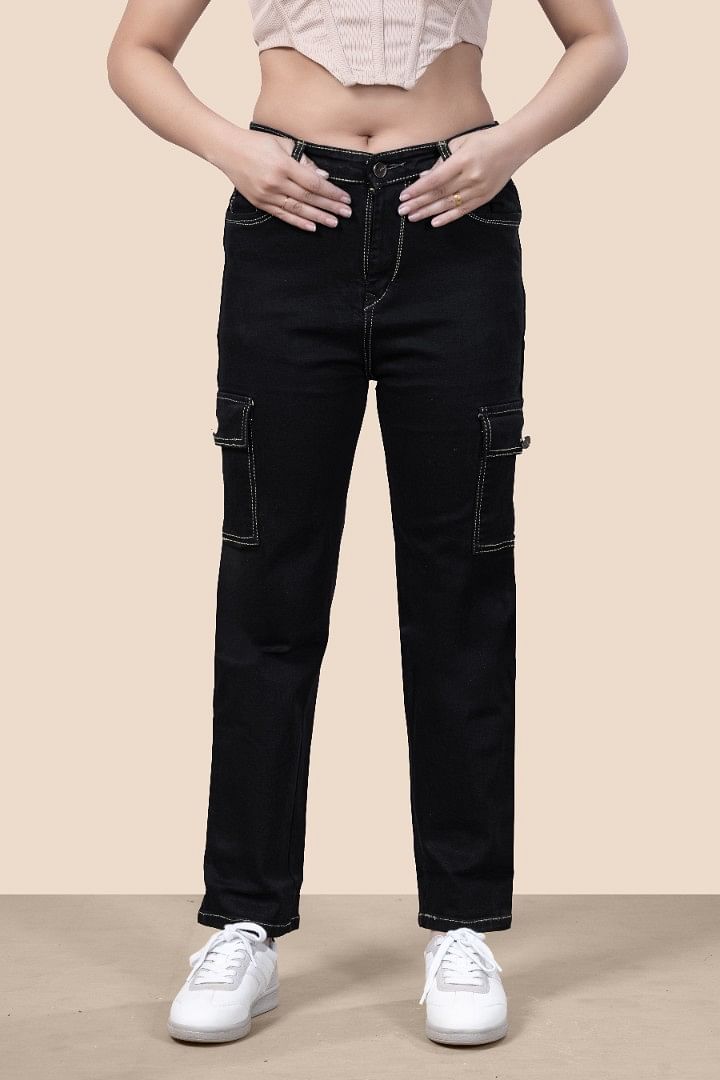 Authenzaa Women Jeans WDJBS008 Black 