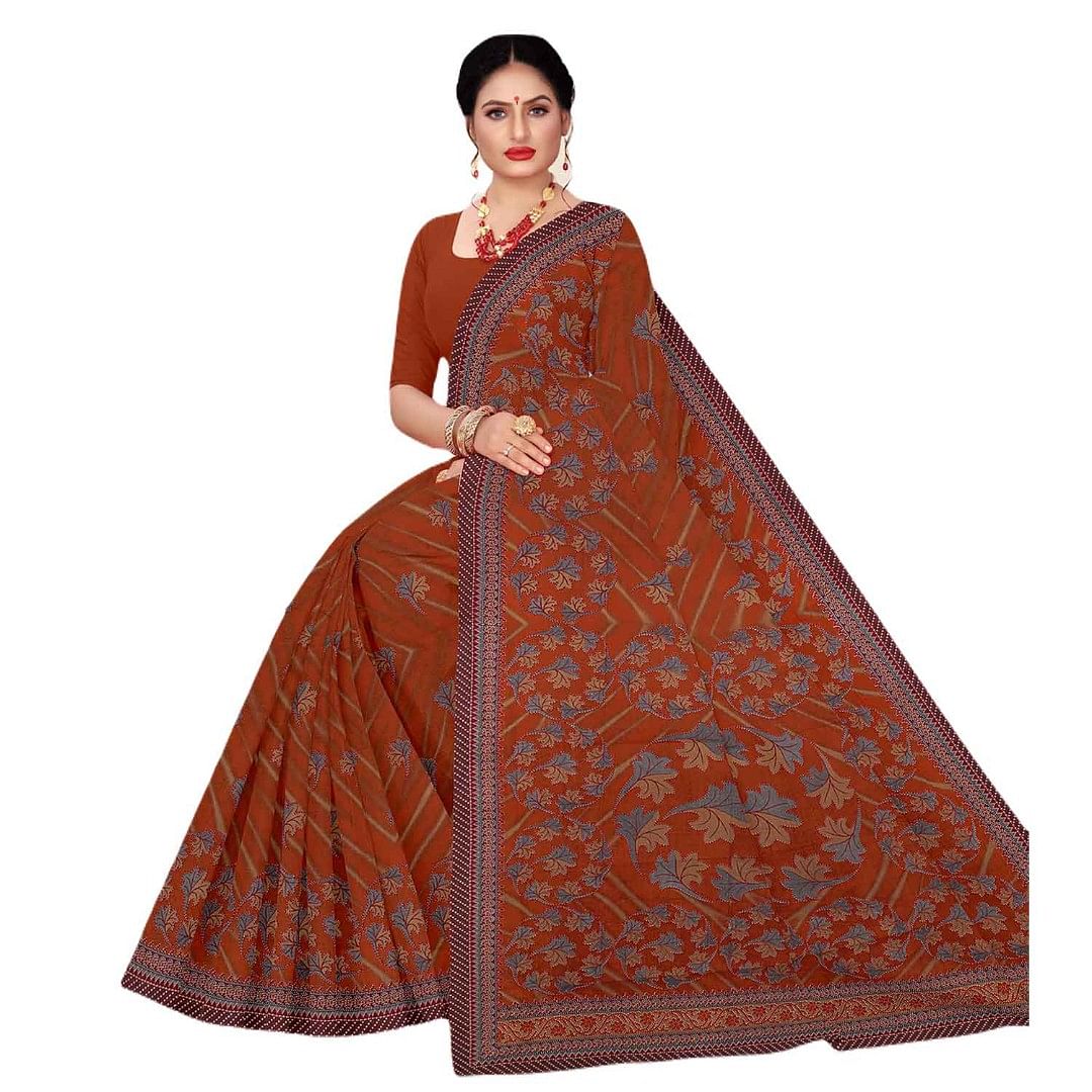 Authenzaa Women Cotton Saree JMDCS054 Multi 