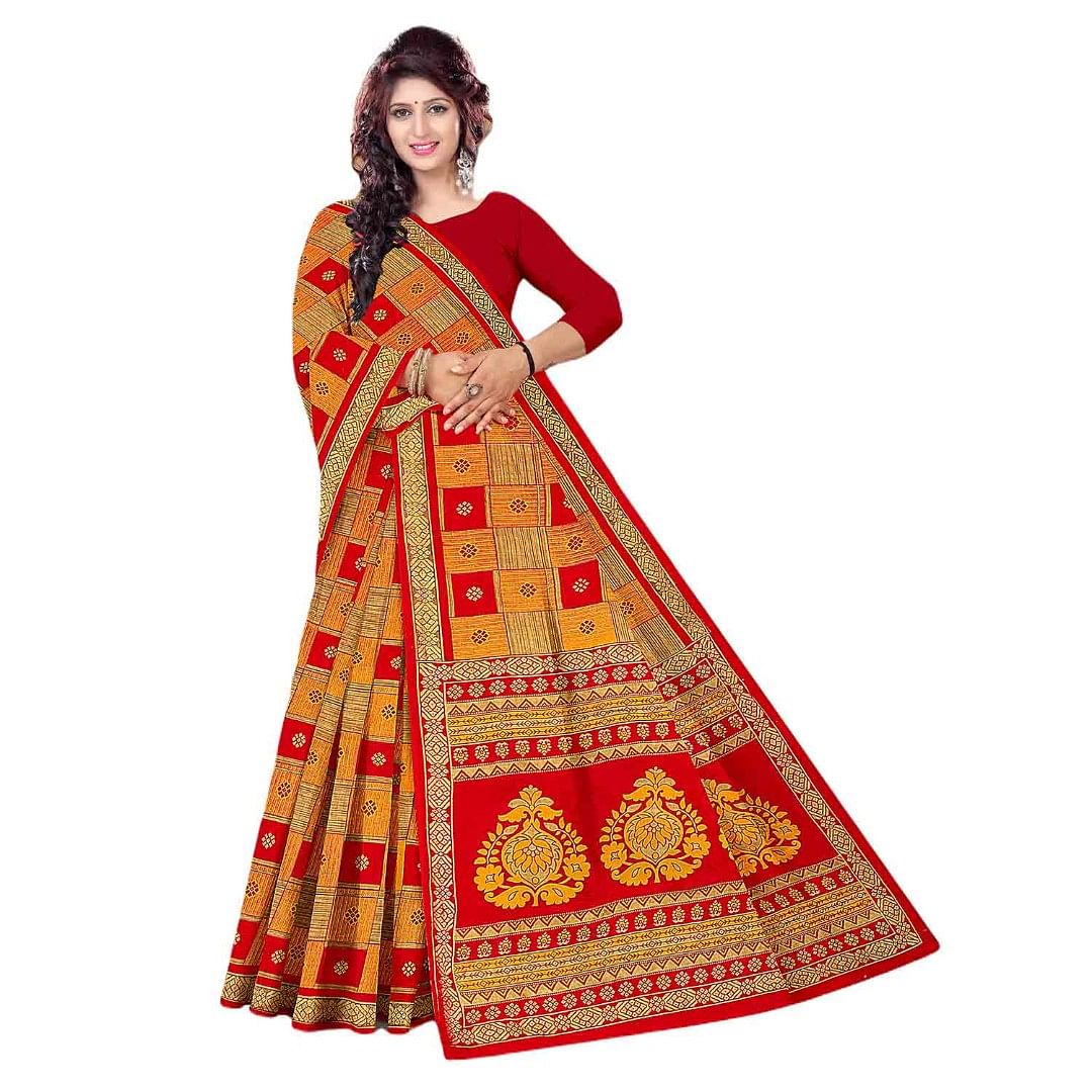 Authenzaa Women Cotton Saree JMDCS042 Multi 