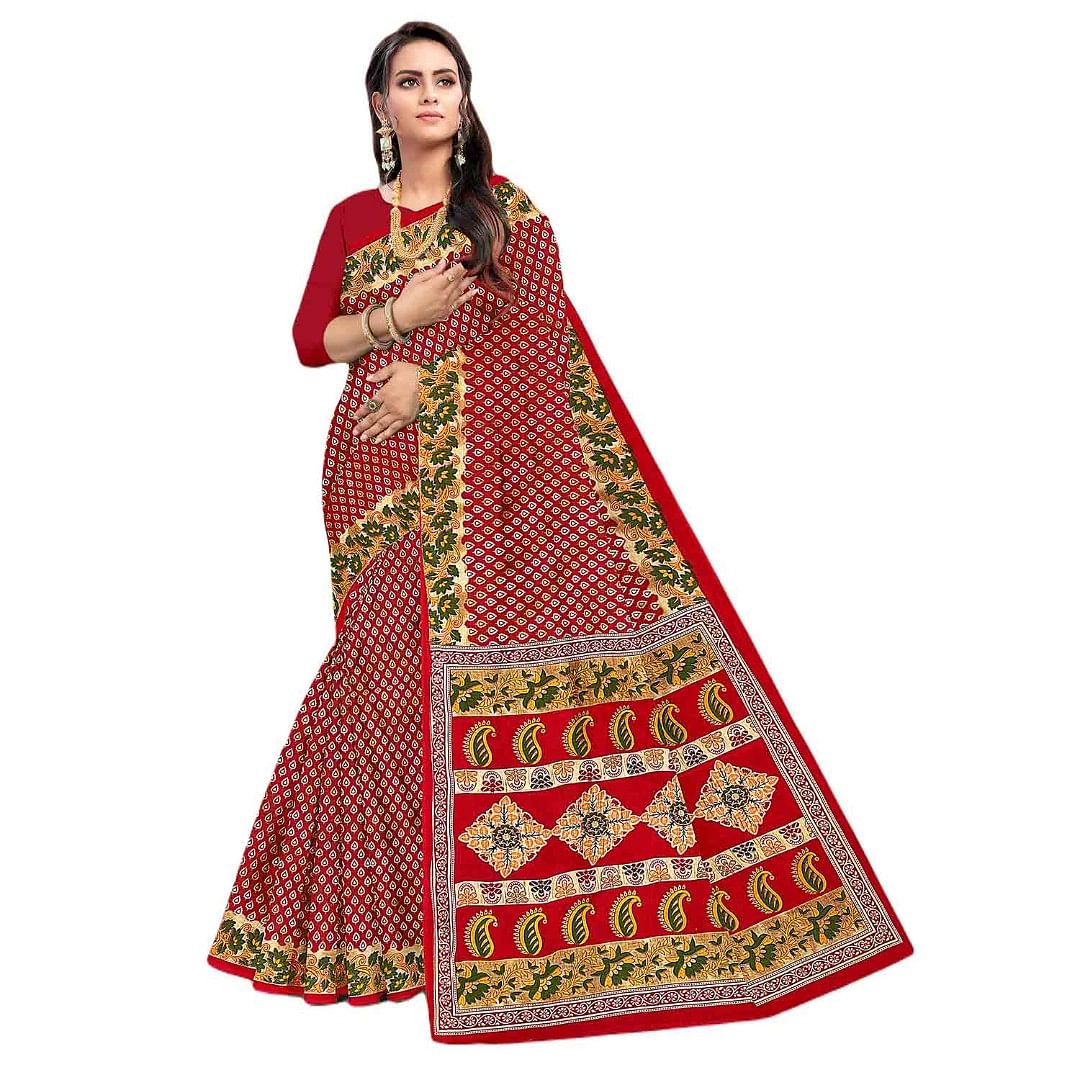 Authenzaa Women Cotton Saree JMDCS046 Multi 