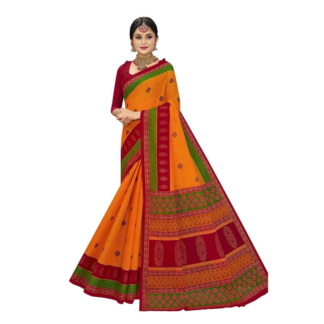 Authenzaa Women Cotton Saree JMDCS025 Multi 