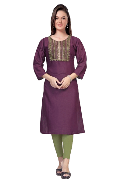 Authenzaa Women Kurti SMCKT060 Wine 