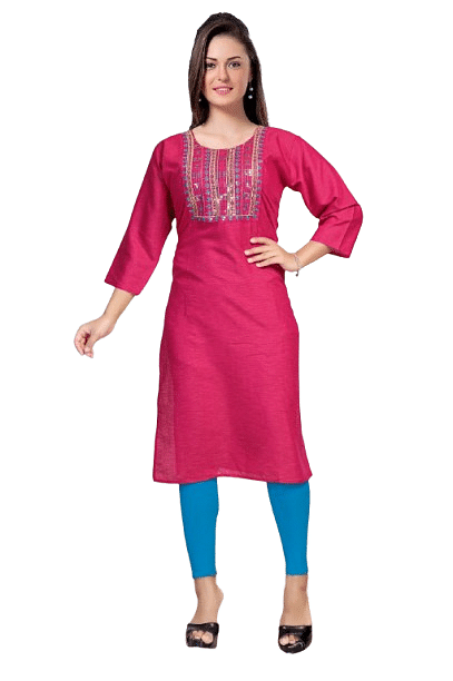 Authenzaa Women Kurti SMCKT061 Dark Pink 