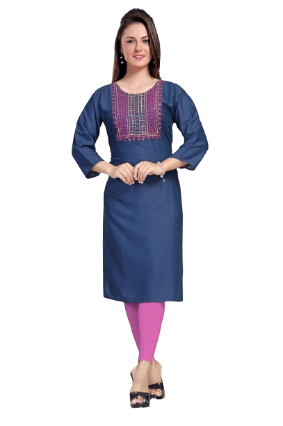 Authenzaa Women Kurti SMCKT063 Navy 