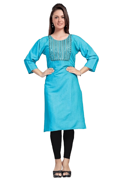 Authenzaa Women Kurti SMCKT064 Sky Blue 