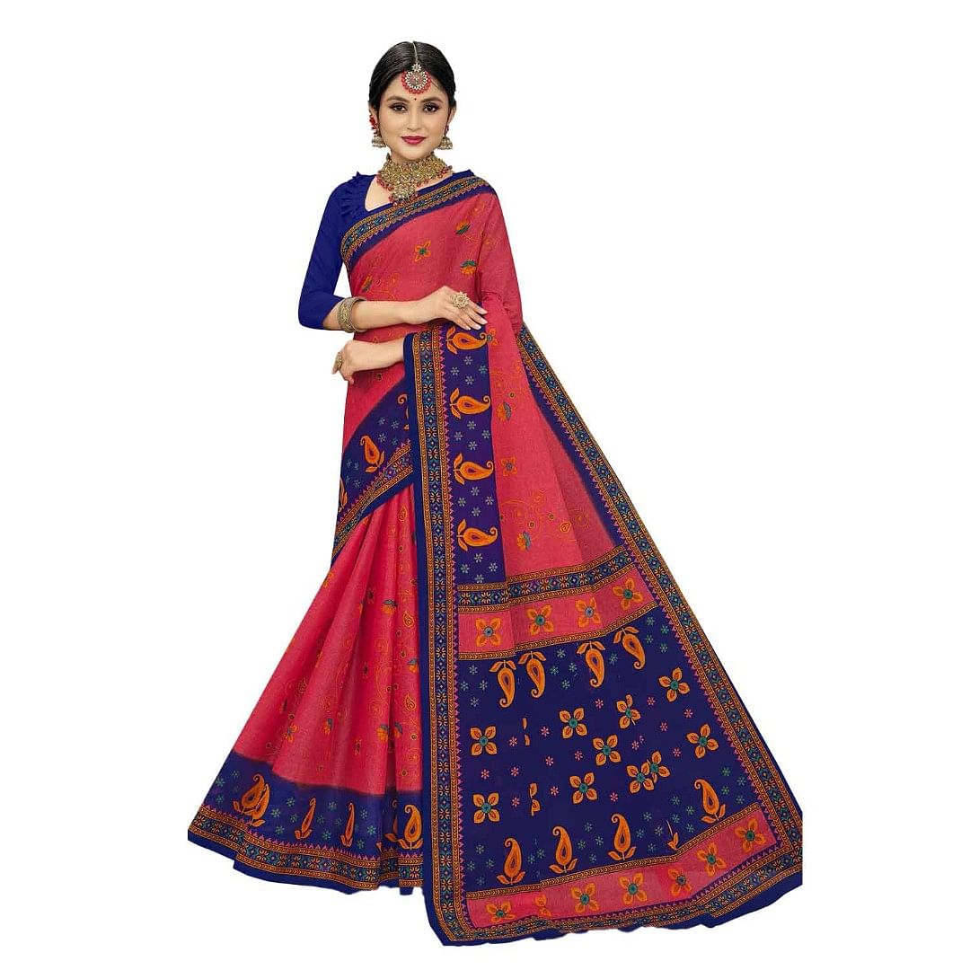 Authenzaa Women Cotton Saree JMDCS036 Multi 