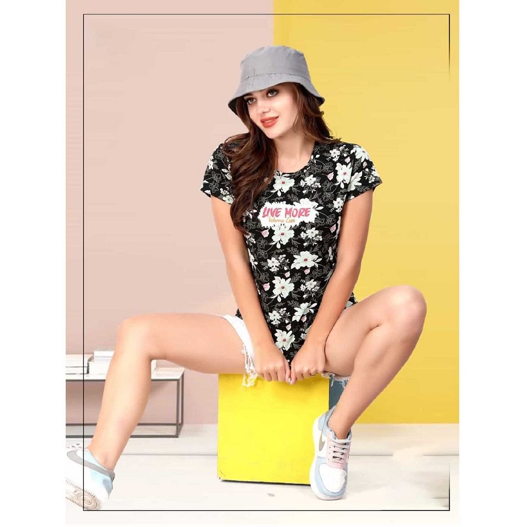 Authenzaa Women T-Shirt ACWTS007 Multi 